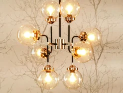 Zumaline Żyrandol czarno-srebrny RIANO 76 cm klosz transparentny