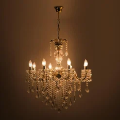 Żyrandole|Lampy Wiszące|Zumaline Żyrandol świecznikowy retro złoty CHATEAU 70 cm