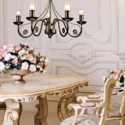 inny Żyrandol świecznikowy retro czarno-złoty DONATO