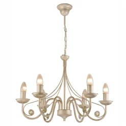 inny Żyrandol świecznikowy retro biało-złoty DONATO