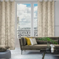 Firany, Zasłony I Akcesoria|Eurofirany Zasłona do salonu beżowa DEBRA 135x270 cm