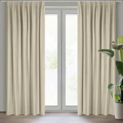 Eurofirany Zasłona do salonu beżowa MADLEN 140x300 cm