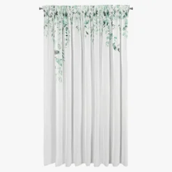 Firany, Zasłony I Akcesoria|Eurofirany Zasłona do salonu biało-zielona BETSY 350x250 cm