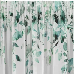 Firany, Zasłony I Akcesoria|Eurofirany Zasłona do salonu biało-zielona BETSY 350x250 cm