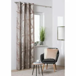 Zasłona do salonu na przelotkach taupe VANUA 140x260 cm