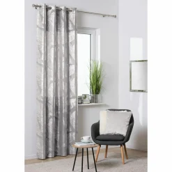 Firany, Zasłony I Akcesoria| Zasłona do salonu na przelotkach szara VANUA 140x260 cm