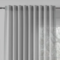 inny Zasłona do salonu pastelowy szary BASIC 145x250 cm