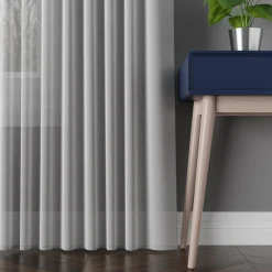 inny Zasłona do salonu pastelowy szary BASIC 145x250 cm