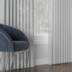 inny Zasłona do salonu pastelowy szary BASIC 145x250 cm