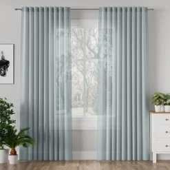 inny Zasłona do salonu pastelowy turkus BASIC 145x300 cm