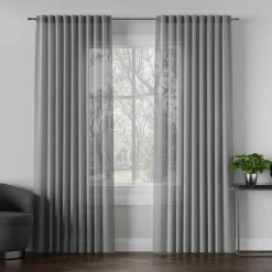 inny Zasłona do salonu szara BASIC 145x300 cm