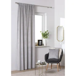 Firany, Zasłony I Akcesoria| Zasłona do salonu szara BILO 140x260 cm