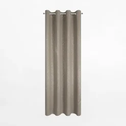Firany, Zasłony I Akcesoria|Eurofirany Zasłona na przelotkach beżowo-szara OLETA 140x250 cm