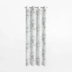 Firany, Zasłony I Akcesoria|Eurofirany Zasłona na przelotkach biało-srebrna SERMA 140x250 cm