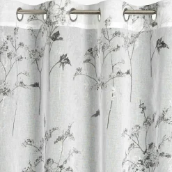 Firany, Zasłony I Akcesoria|Eurofirany Zasłona na przelotkach biało-srebrna SERMA 140x250 cm