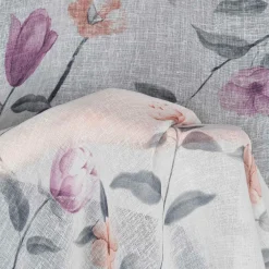 Firany, Zasłony I Akcesoria|Eurofirany Zasłona na przelotkach biało-różowa ANTEA 140x250 cm