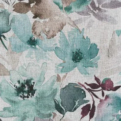 Firany, Zasłony I Akcesoria|Eurofirany Zasłona na przelotkach biało-turkusowa GRETA 140x250 cm