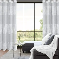 Firany, Zasłony I Akcesoria|Eurofirany Zasłona na przelotkach biała ESTERI 140x250 cm