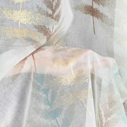 Firany, Zasłony I Akcesoria|Eurofirany Zasłona na przelotkach biało-niebieska RUTI 140x250 cm