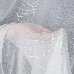 Eurofirany Zasłona na przelotkach biało-srebrna SAGI 140x250 cm