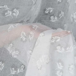 Eurofirany Zasłona na przelotkach biało-srebrna FELINA 140x250 cm