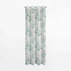Firany, Zasłony I Akcesoria|Eurofirany Zasłona na przelotkach biało-turkusowa AVA 140x250 cm