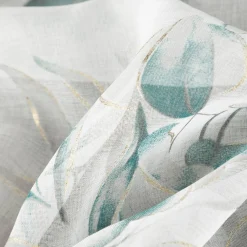 Firany, Zasłony I Akcesoria|Eurofirany Zasłona na przelotkach biało-turkusowa AVA 140x250 cm