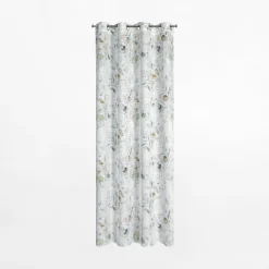 Firany, Zasłony I Akcesoria|Eurofirany Zasłona na przelotkach biało-niebieska SENA 145x250 cm