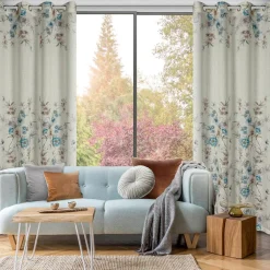 Eurofirany Zasłona na przelotkach w kwiaty IVY 140x250 cm