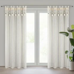 Firany, Zasłony I Akcesoria|Eurofirany Zasłona na szelkach naturalna GRETA 135x250 cm
