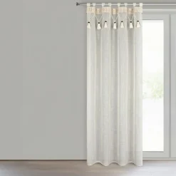 Firany, Zasłony I Akcesoria|Eurofirany Zasłona na szelkach naturalna GRETA 135x250 cm