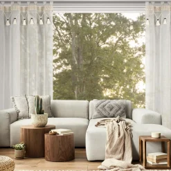 Firany, Zasłony I Akcesoria|Eurofirany Zasłona na szelkach naturalna GRETA 135x250 cm