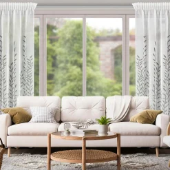 Firany, Zasłony I Akcesoria|Eurofirany Zasłona na taśmie biało-stalowa GLORI 140x270 cm