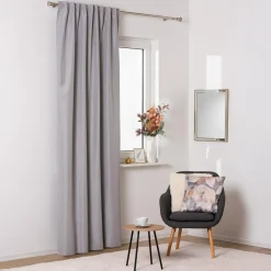 inny Zasłona na taśmie jasnoszara NUIT 135x260 cm