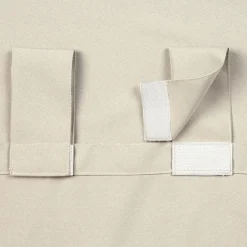 Eurofirany Zasłona na taras z szelkami na rzepy jasnobeżowa GARDEN 155x220 cm