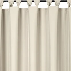 Eurofirany Zasłona na taras z szelkami na rzepy jasnobeżowa GARDEN 155x220 cm