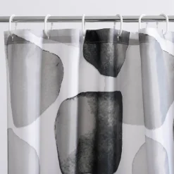 Akcesoria Łazienkowe|Akcesoria Łazienkowe|inny Zasłona prysznicowa czarno-biało ROSA 180x180 cm