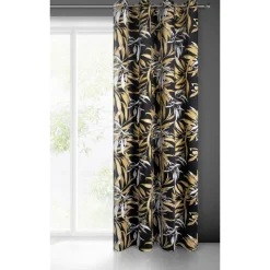 PIERRE CARDIN Zasłona welurowa czarno-beżowa ZOJA 140x250 cm