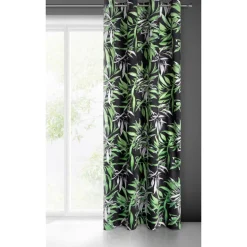 PIERRE CARDIN Zasłona welurowa czarno-zielona ZOJA 140x250 cm