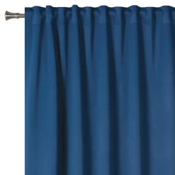 Firany, Zasłony I Akcesoria| Zasłona z taśmą granatowa blockout ECLIPSE 140x260 cm