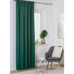 Zasłona z taśmą zielona blackout ECLIPSE 140x260 cm
