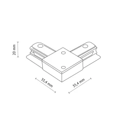 TK Tomasz Krywult Złącze kątowe do szynoprzewodu czarne TRACER