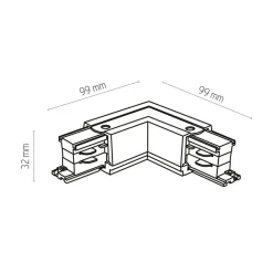 TK Tomasz Krywult Złącze kątowe typu L 3-obwodowe do szynoprzewodu czarne TRACER