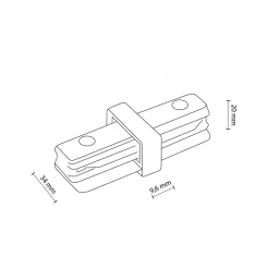 Szynoprzewody|TK Tomasz Krywult Złącze proste do szynoprzewodu czarne TRACER