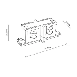 Szynoprzewody|TK Tomasz Krywult Złącze proste 3-obwodowe do szynoprzewodu czarne TRACER