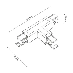Szynoprzewody|TK Tomasz Krywult Złącze typu T 3-obwodowe do szynoprzewodu czarne TRACER