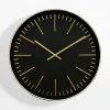 Zegary|inny Zegar ścienny czarno-złoty 50,8 cm