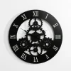 Zegary|inny Zegar na ścianę drewniany czarny 50 cm