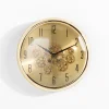 inny Zegar na ścianę z podwójnym mechanizmem złoty 35 cm