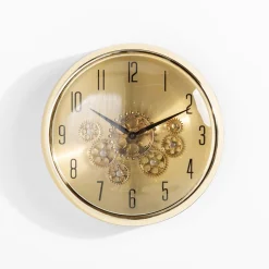 inny Zegar na ścianę z podwójnym mechanizmem złoty 35 cm